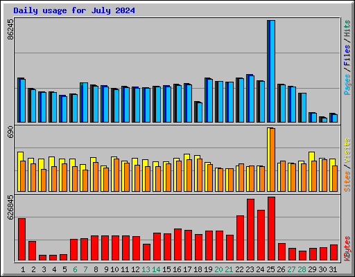 Daily usage for July 2024