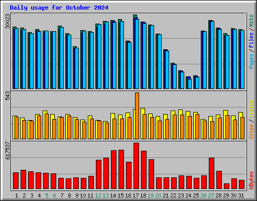 Daily usage for October 2024