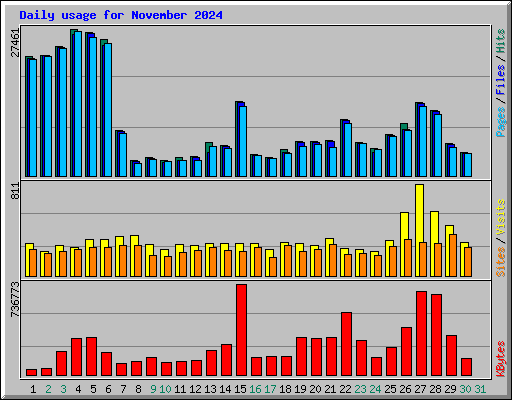 Daily usage for November 2024