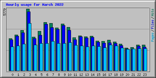 Hourly usage for March 2022