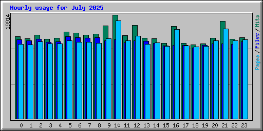 Hourly usage for July 2025
